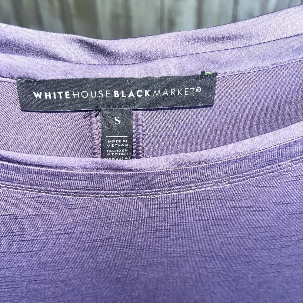 White House Black Market Purple Scoop Neck Oversized Long Sleeve Blouse Small - Picture 6 of 6